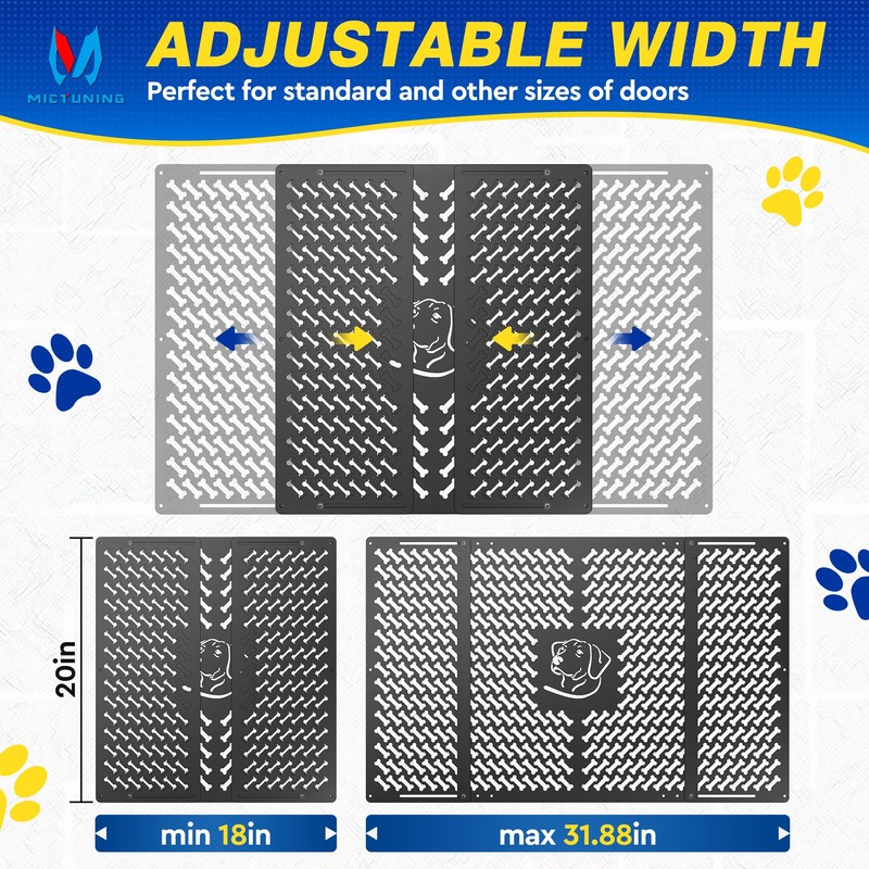 MICTUNING Heavy-Duty Aluminum RV Screen Door Protector Grille – Adjustable