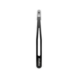 AioBos Tweezers Flat Flat Tweezers for Men and Women Eyebrow Tweezers for Quick Extraction Thin Hair Storage Cover Easy and Accurate Hair Removal (Black)