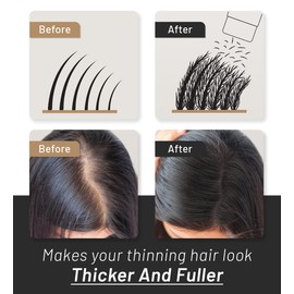 CONFIERR Keratin Hair Fibers for Men & Women - Fill In Fine or Thinning Hair, Instantly Thicker, Fuller Looking Hair (Black 30g)