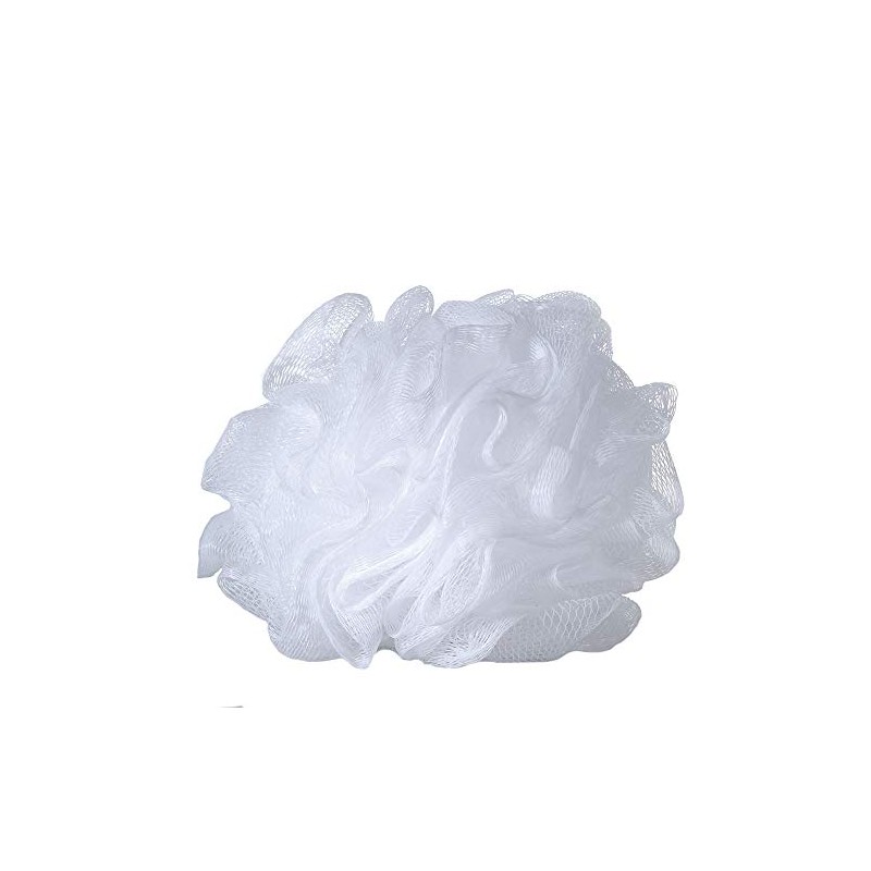 Puf de ducha (malla blanca, 6 unidades, 35 g/piezas)