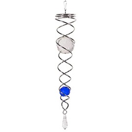 CIM Wind Spiral - Twister Version - includes Swivels, Hooks and Nylon Cord - Attractive Decoration, Crystal Twister Blue