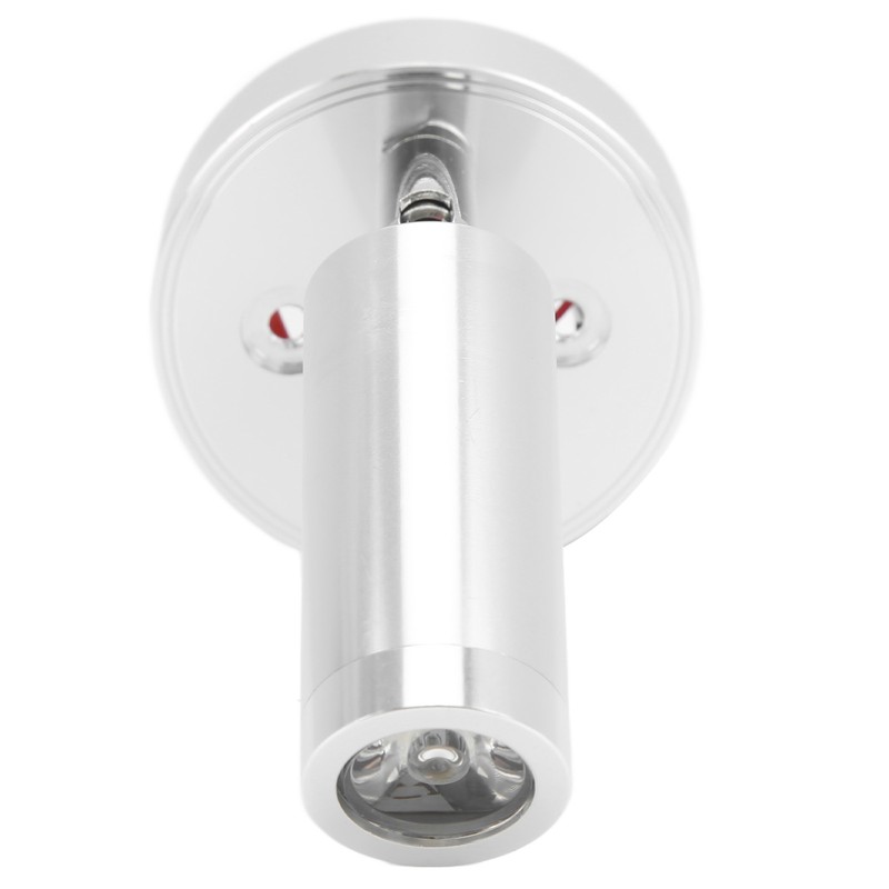 12‑24V 3W LED Reading Light Bedroom Bedside Lamp Chrome Aluminum