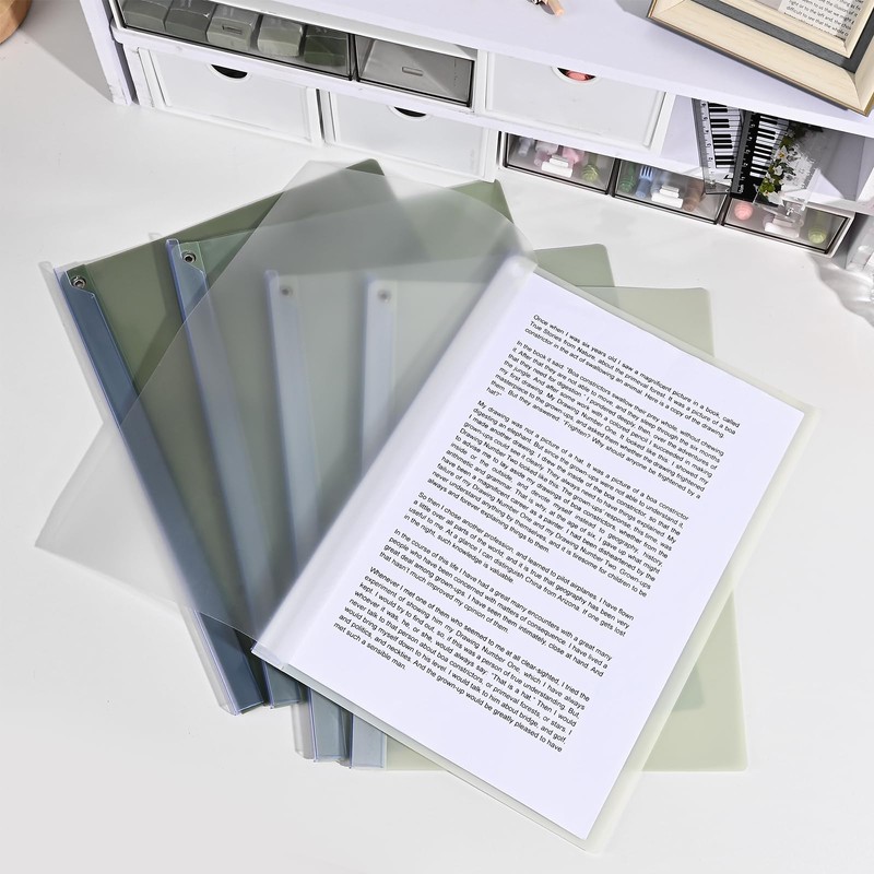 BAYTORY 5Pcs Clear Report Covers with Swing Clip, Plastic Folders