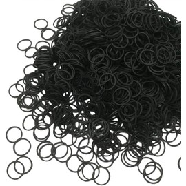 Mini Rubber Bands, Soft Elastic Bands, Premium Small Tiny Black Rubber Bands Ponytail for Kids Hair, Braids Hair, Wedding Hairstyle (2000 Pieces, Black)