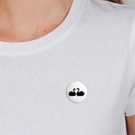 Huuraa Swan Button Couple Gift Badge Size 25 mm Swan Gift Idea