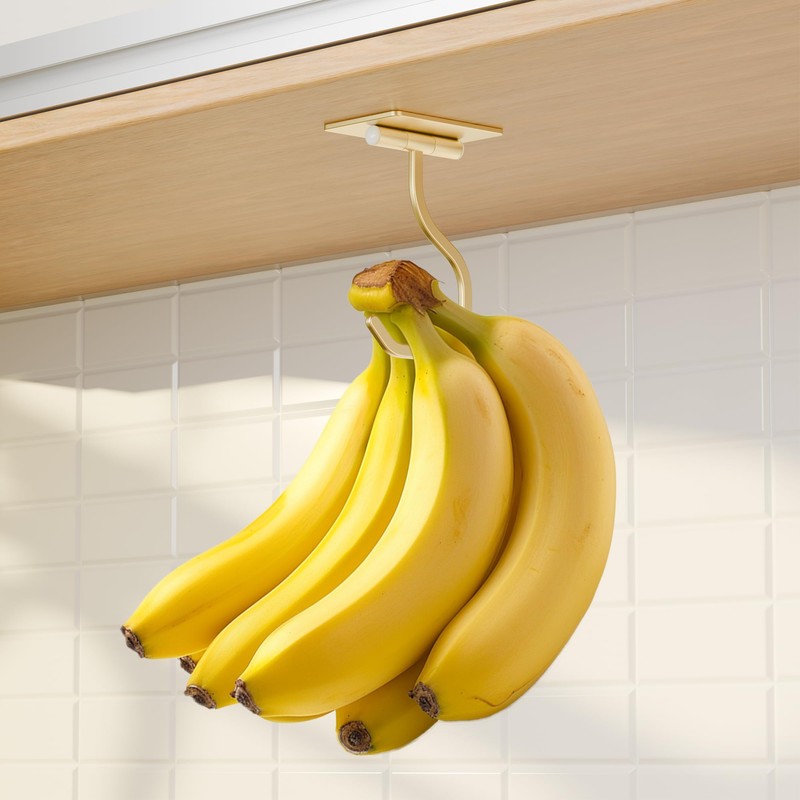 bussdis Banana Hook Under Cabinet - Adhesive Banana Hanger Under