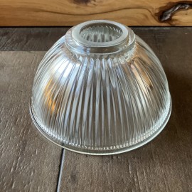 Lancaster Glassware New! Torchiere Uplighter 6-1/2” Wide Glass Holophane Clear Ribbed Lamp Shade