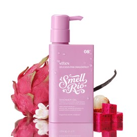 Sttes Smell Rio Shower Oil 08# (Delicious Pink Dragonfruit) 5.47 oz – Moisturizing Body Wash with Pink Dragonfruit, Jasmine & Hibiscus Scent, Natural Plant Oils, No Mineral Oil, Parabens or Phthalates