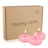 12 pcs 2-inch Floating Candles, Pink, smokeless and unscented, Burns