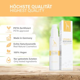 Vitamin C Cream for Face and Body with Jojoba and Hyaluronic - Natural Cosmetics Vegan - 50 ml - Anti-Ageing Face Cream for Men and Women - Day Cream for Skin Care Against Wrinkles and Pimples