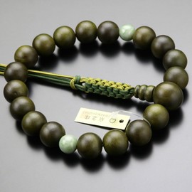 念珠 Dot Comme Des 浄土真宗 Buddha Mala Bead Men's 18 Ball Life Tree (Green Dan), 2, Celestial Print 山玉 String Tassels Fighters 念珠 念誦 門徒 101180006 [Mala Bag Gift]