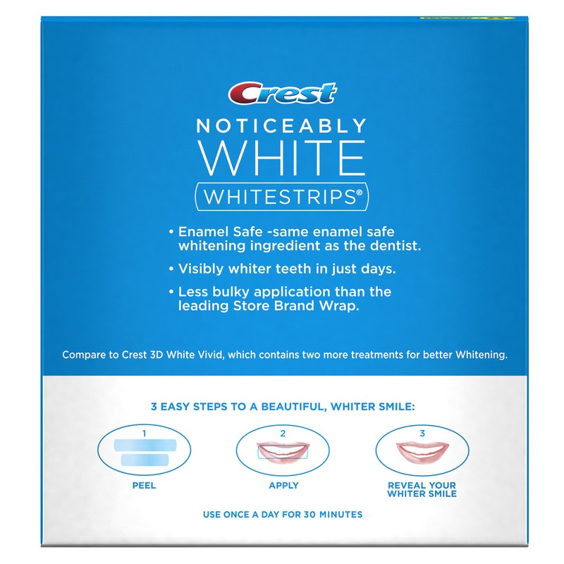 Crest 3D Whitestrips, Noticeably White, Teeth Whitening Strip Kit, 20