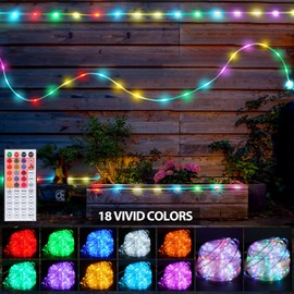 Rope Lights Outdoor Color Changing, 33ft Warm White Rope Lighting 100 LED String Lights Plug in with Remote, 30 Colors Rope Light for Indoor Garden Patio Camping Room Landscape Tree Christmas Décor