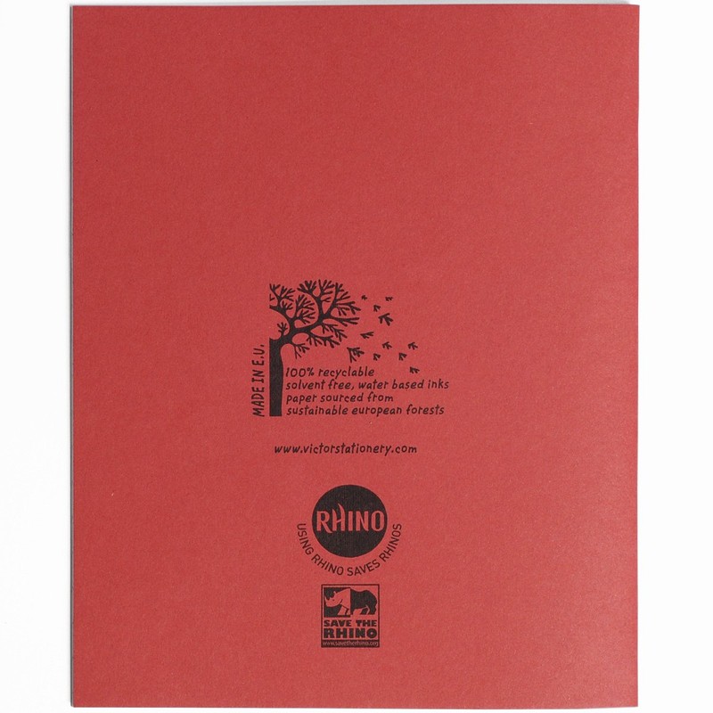 RHINO 48 Page 10mm Squares Exercise Book - Red, Pack