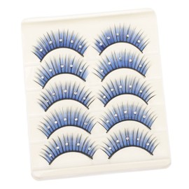 TOVINANNA 5pairs Colored Rhinestone Fake Eyelashes for Festival Cosplay Comfortable Easy to Apply Eye-catching Extensions for All-day Wear