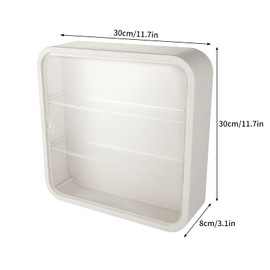 Figure Display Case 11.8"x11.8"x3.14" Figurine Display Shelf Wall-Mounted Mini Figure Display Case for Collectibles, Gemstone and Figures