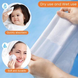 SUNLAND Disposable Face Towels Clean Tissue Super Soft for 2pack, White