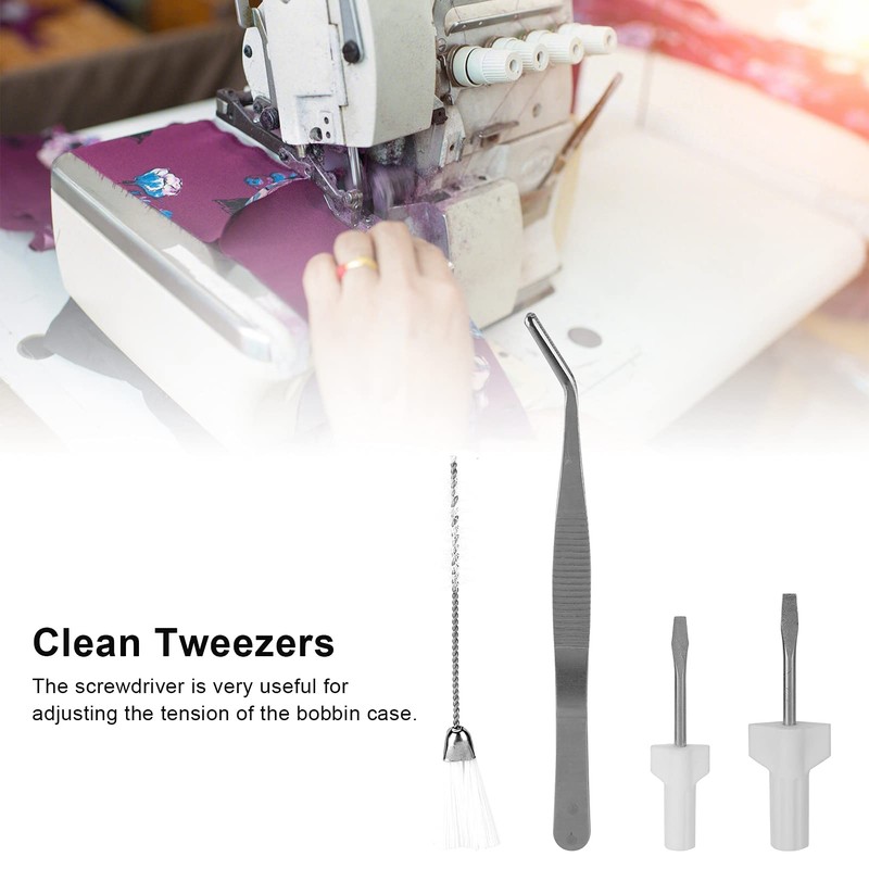 Sewing Machine Service Kit Sewing Machine Cleaning Brushes Angled Tweezers