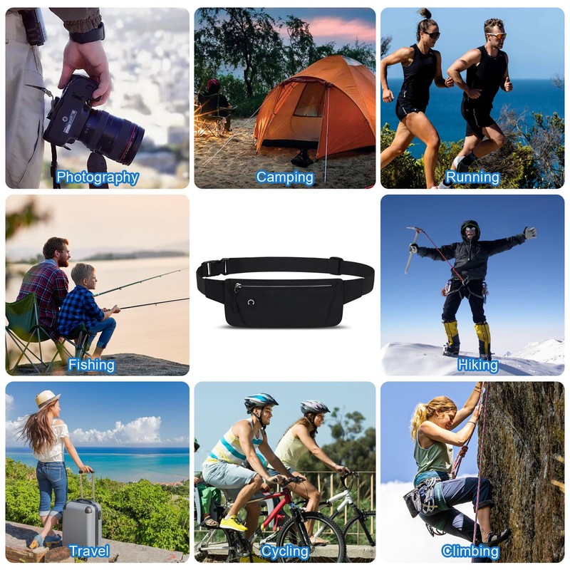 Mayoii Running Belt with Waterproof Adjustable Study Strap, Slim Lightweight