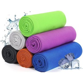 Cooling Towel, Cooling Towel, Large 39.4 x 11.8 inches (100 x 30 cm), 100% Cooling Fiber, Heatstroke Prevention, Goods, Cooling Towel, Long Lasting Cooling, Sweat Absorbent, Quick Drying, Heat