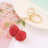 Lutesa Key Chain, Sparkling Cherries, Alloy, 3D, Bag Charm, Keyring,