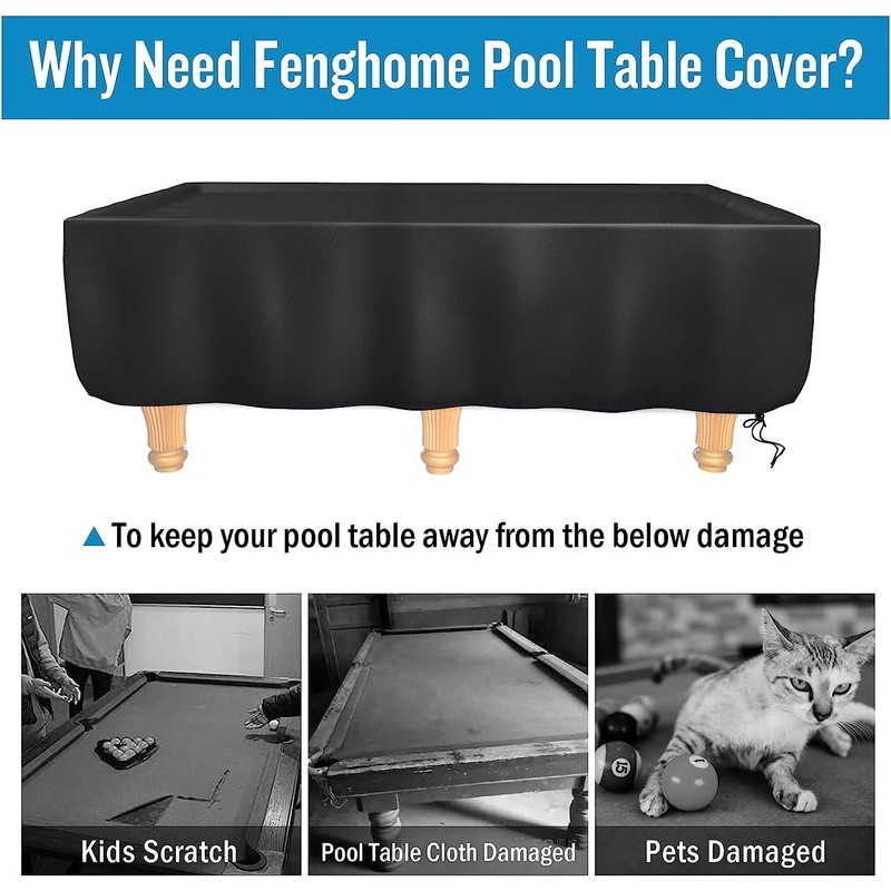 7 Foot Pool Table Cover, Waterproof Dustproof Billiard Tables Protective