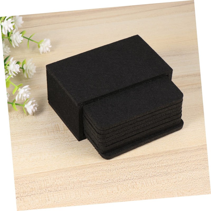 ABOOFAN 8pcs Black Water Absorption Felt Coasters Thickened Nonwoven Insulation