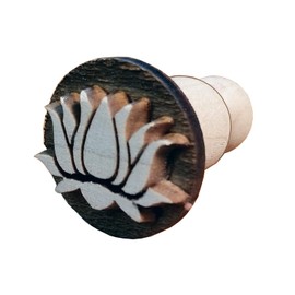 SOCWELL LLC Clay Stamp, Lotus Flower, 1 inch(25mm) Diameter Size, Made in USA of fine Maple Wood (SD179)