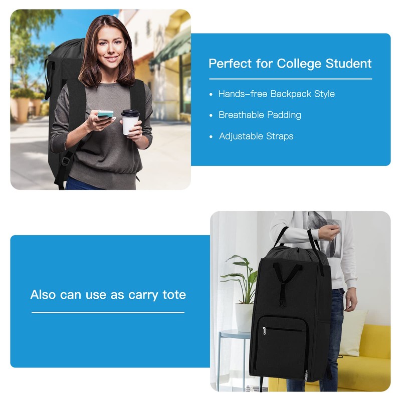 Laundry Backpack Bag, Bukere Extra Large 2 in 1 Laundry