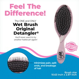 Wet Brush Original Detangling Brush, Dusty Rose - All Hair Types - Ultra-Soft IntelliFlex Detangler Bristles Glide Through Tangles with Ease - Pain-Free Comb for Men & Women
