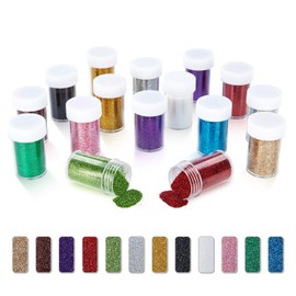TORC Fine Slime Glitter, Resin Glitter Powder Arts Crafts for Epoxy Tumblers, Sequins Decorative Glitter for Nail Slime Supplies Shaker Jars 16g/0.56oz Each, 12 Colors