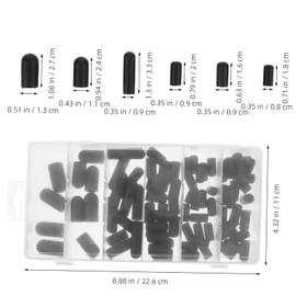 Gatuida Rubber Tapered Plug Set 80pcs Screw Tip Protectors Pipe Protection Caps Vacuum Caps for Automotive Black