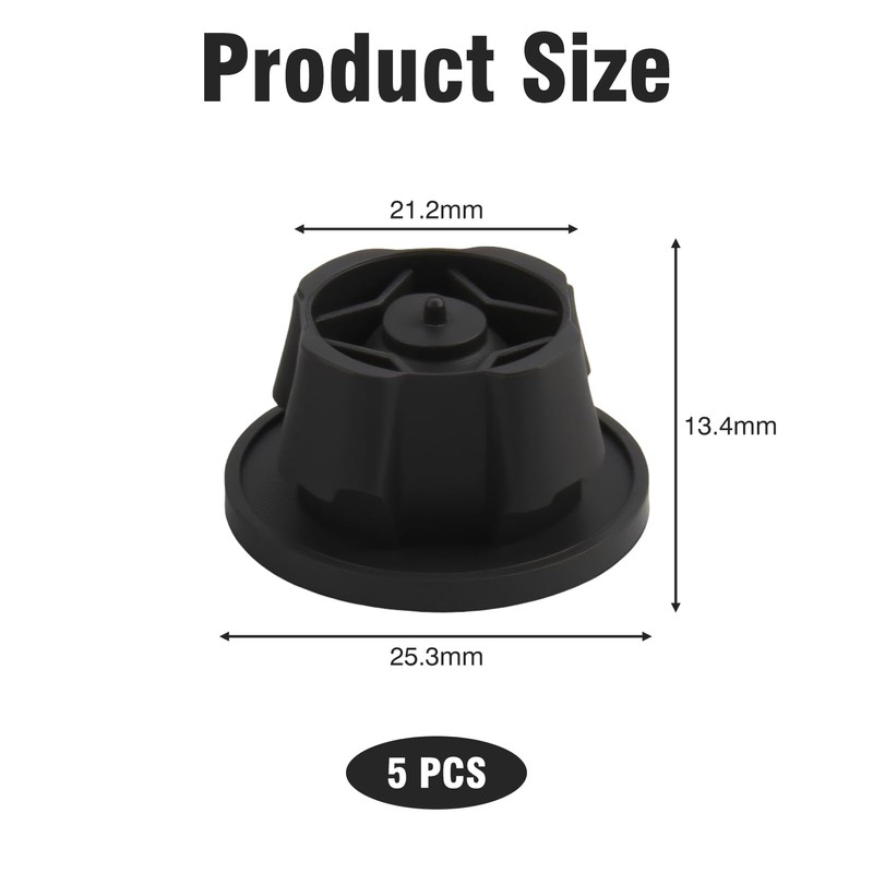 Pack of 5 rubber engine cover clips for engine cover,