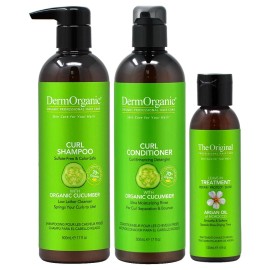 Dermorganic Curl Shampoo + Conditioner + Leave-in 4oz w/Free Nail File