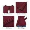 LAISHEN Women's Mock Turtleneck Lightweight Stretchy Long Sleeve Pullover Fitted