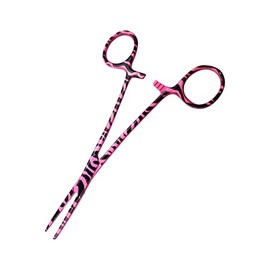 Cynamed Straight Kelly Hemostat Forceps Locking Clamps Premium Quality Stainless Steel, 5.5in. (Zebra, Pink)