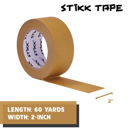 STIKK Painters Tape - 1pk Brown Painter Tape - 2 inch x 60 Yards - Paint Tape for Painting, Edges, Trim, Ceilings - Masking Tape for DIY Paint Projects - Residue-Free Painting Tape