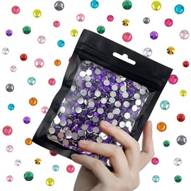 CLRDIVA 1000pcs 6mm Crystal Amethyst Flatback Resin Rhinestones Bulk Jelly Gems Flat Back Crystals Non Hotfix Wholesale Stones Diamonds for Crafts Tumblers Face Eye Makeup Nails Bling DIY Decoration