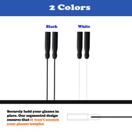 Omnful Glasses Strap -No Tail Adjustable Eyeglasses Strap, Eye Glasses Holders Around Neck,Sunglasses Lanyard for Men Women -Eyewear Retainer String, Chain, Rope (2pcs White 20IN)