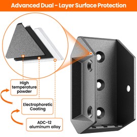 Funerlulu 40 Pack Aluminum Alloy 2"x4" (Actual 1.5"x3.5") Deck Railing Brackets Connectors, for Fence Stair Railing Handrail Connection Metal Deck Bracket Connectors with 240 Galvanized Screws