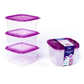 KIGI 6 PACK Plastic Food Storage Containers with Lids Airtight Square Meal Prep Containers TO GO Containers