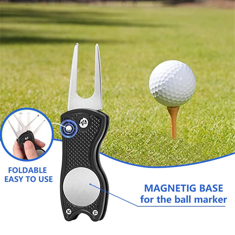 FUZVOL Golf Divot Repair Tool, Divot Tool with Pop-up Button,
