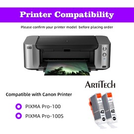 ARTITECH ARTITECH CLI-42 GY Pixma Pro-100 Compatible Ink Cartridges Replacement for Canon CLI42 CLI-42 Gray Ink Cartridge Work for Pixma Pro-100S Printers,2 Pack CLI-42 GY
