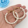Pearl Hoop Earrings for Women Fashion Dangle Hypoallergenic Layer Earrings