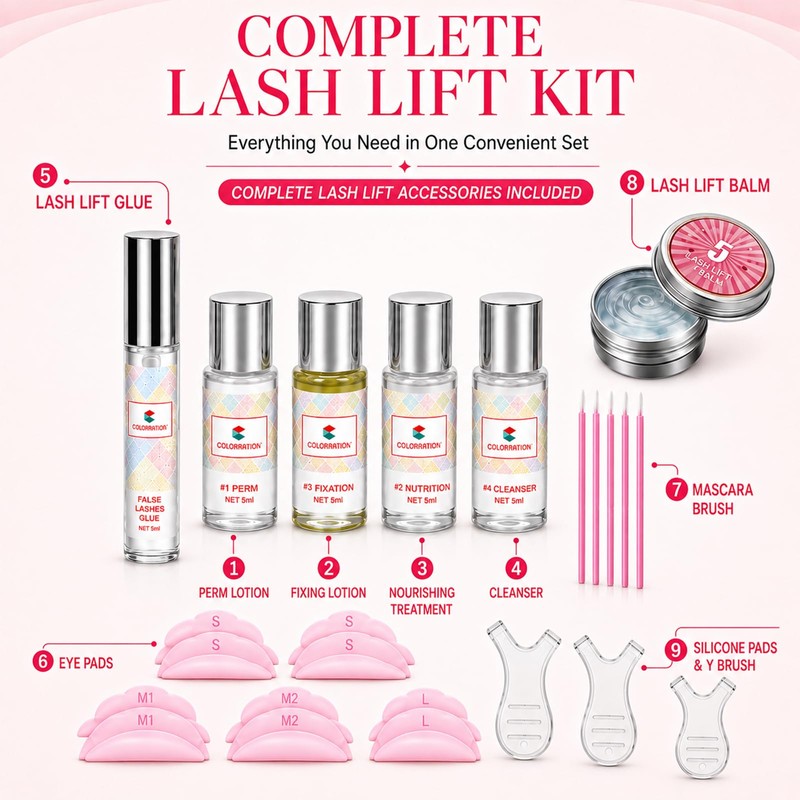 Lash Lift Kit,Lash Perm with Complete Tools,Eyelash Lift Long-lasting Effect,Quick