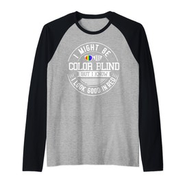 Color Blind Gift Blindness Test Eye Glasses Raglan Baseball Tee
