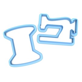 Sweet Prints Inc Set of 2 Spool of Thread and Sewing Machine (outline) Cookie Cutter - Dishwasher Safe (4")