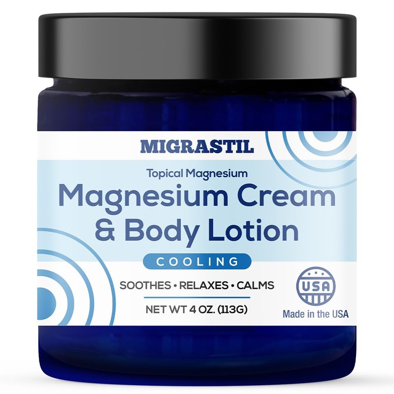 MIGRASTIL Cooling Magnesium Body Cream & Hydrating Lotion. Extra Strength