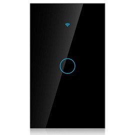 Sonew WiFi Interruptor de Pantalla táctil, Interruptor Remoto con Teclas táctiles Altamente sensibles, Adecuado para Google, AC de 1 vías(Negro)