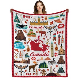 Canadian Souvenirs, 50x60 Inch Canadian Blanket Cozy Throw Blankets Canada Day Decorations for Sofa Bed Canadians Souvenir Gift